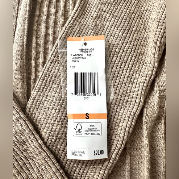 Jones New York Small Mocha Women’s Ribbed Cardigan - Earth Tone Cardigan - Picture 6 of 8